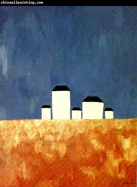 Kazimir Malevich landscape with five houses