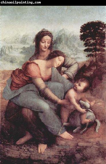 LEONARDO da Vinci Hl. Anna, Maria, Christuskind mit Lamm