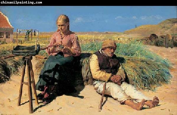 Michael Ancher Figures in landscape