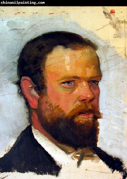 Michael Ancher An unfinished portrait of Adrian Stokes