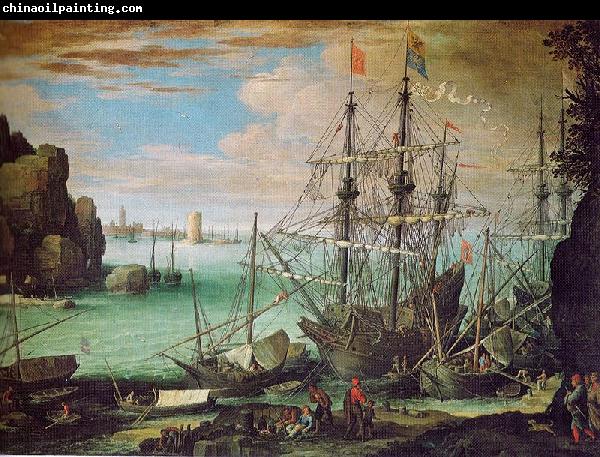 Paul Bril Kxstenlandschaft mit Hafen