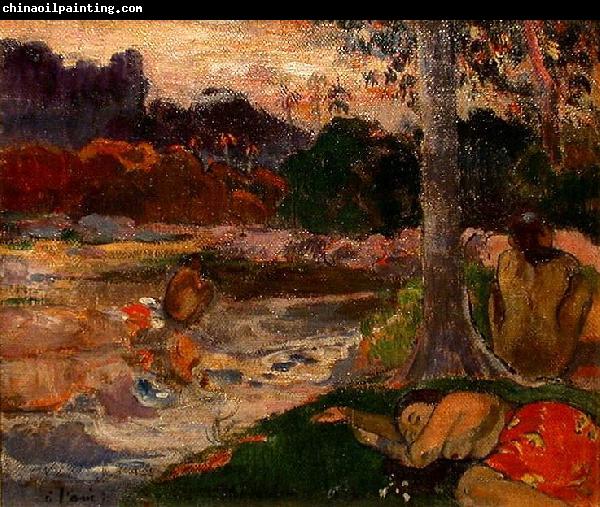 Paul Gauguin Tahitians on the Riverbank