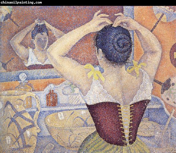 Paul Signac woman arranging her hair opus