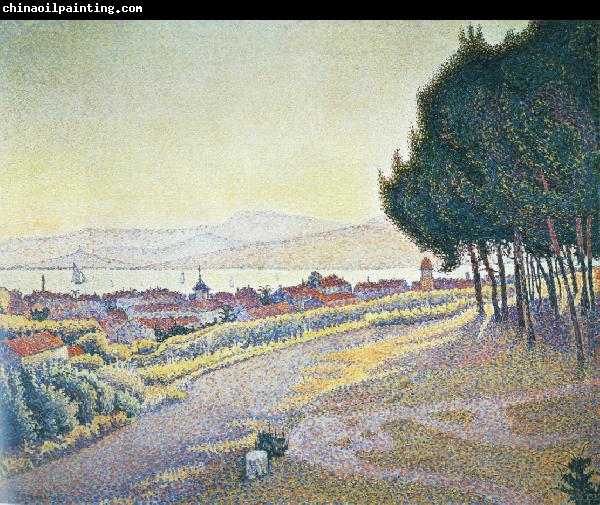 Paul Signac town at sunset saint tropez