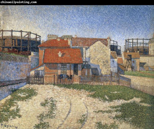 Paul Signac the gas tanks at clichy