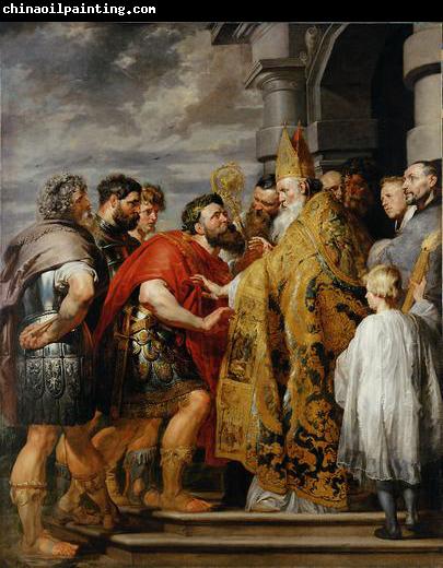 Peter Paul Rubens Saint Ambrose forbids emperor Theodosius I to enter the church