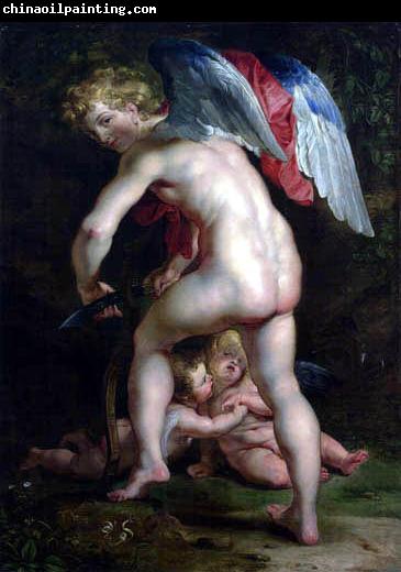 Peter Paul Rubens Cupid (Eros) Carves the Bow