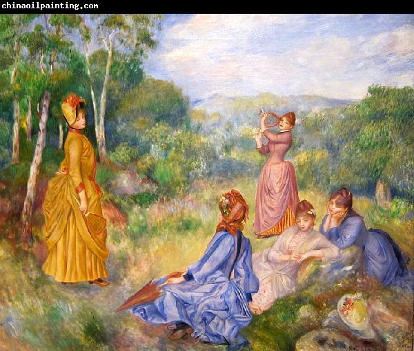 Pierre-Auguste Renoir Young Ladies Playing Badminton