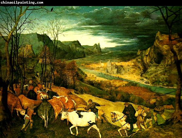 Pieter Bruegel boskapen drivs hem