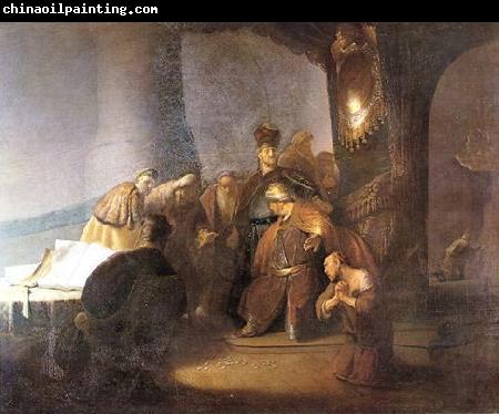 Rembrandt van rijn Judas returning the thirty silver pieces.