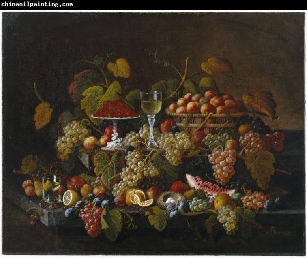 Severin Roesen Still Life with Fruit