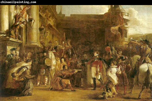 Sir David Wilkie the entrance of george iv at holyrood house