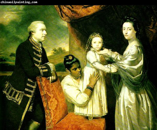 Sir Joshua Reynolds george clive with his family and an indian maidservant