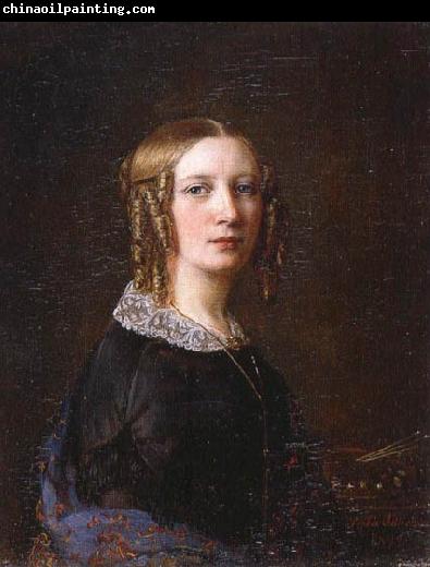 Sophie Adlersparre Portrait with the side-curls that were most common as part of 1840s women's hairstyles.
