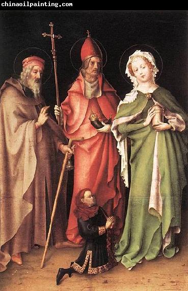 Stefan Lochner Saints Catherine, Hubert, and Quirinus with a Donor