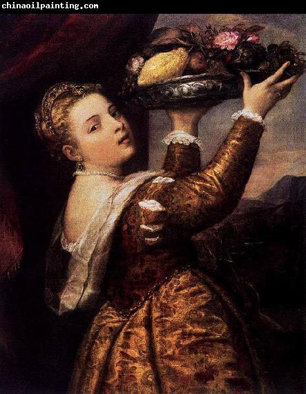 Titian Girl with a Platter of Fruit