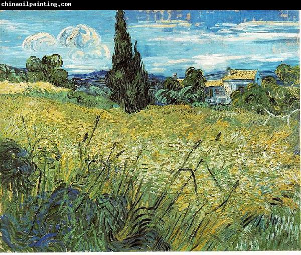 Vincent Van Gogh Green Wheat Field with Cypress