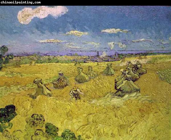 Vincent Van Gogh Wheat Stacks with Reaper