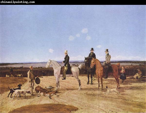 Wilhelm von Kobell Jager zu Pferd in oberbayerischer Landschaft