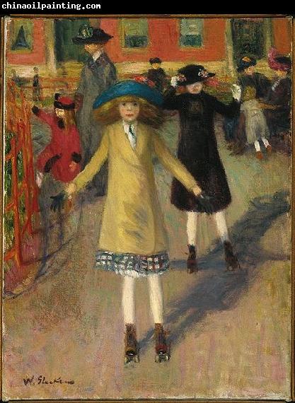 William Glackens Children Rollerskating