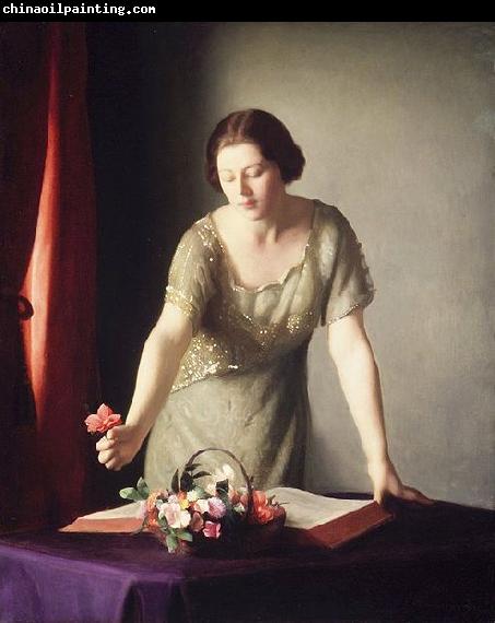 William McGregor Paxton Girl Arranging Flowers