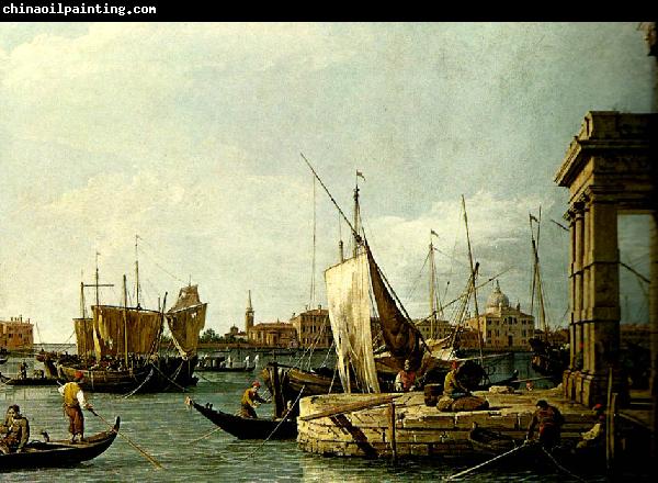 antonio canaletto vy fran tullhuskajen i venedig