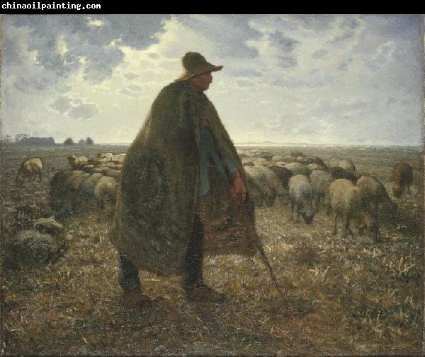 jean-francois millet Shepherd Tending His Flock