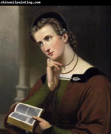 unknow artist Portrait of a young woman with Bible