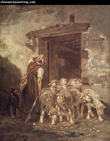 unknow artist Leaving the Sheep Pen