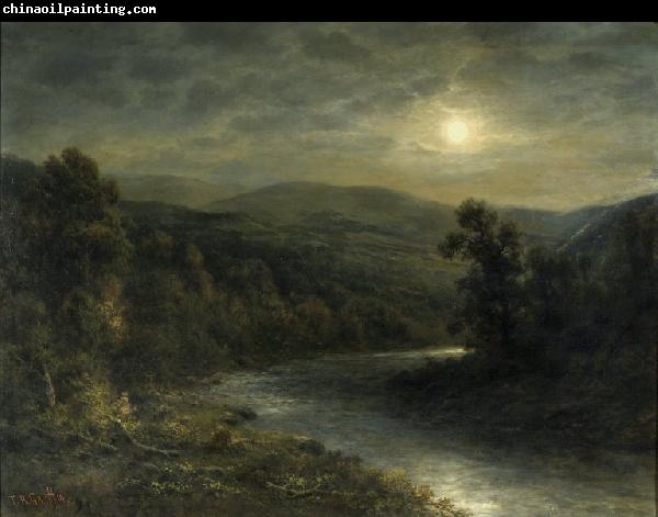 unknow artist Moonlight on the Delaware River