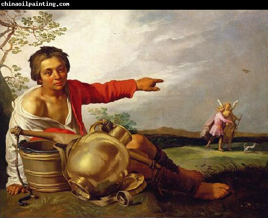 Abraham Bloemaert Shepherd Boy Pointing at Tobias and the Angel