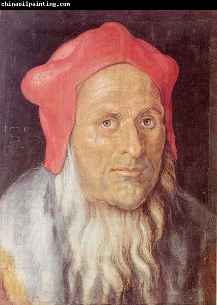 Albrecht Durer Portrat eines bartigen Mannes mit roter Kappe