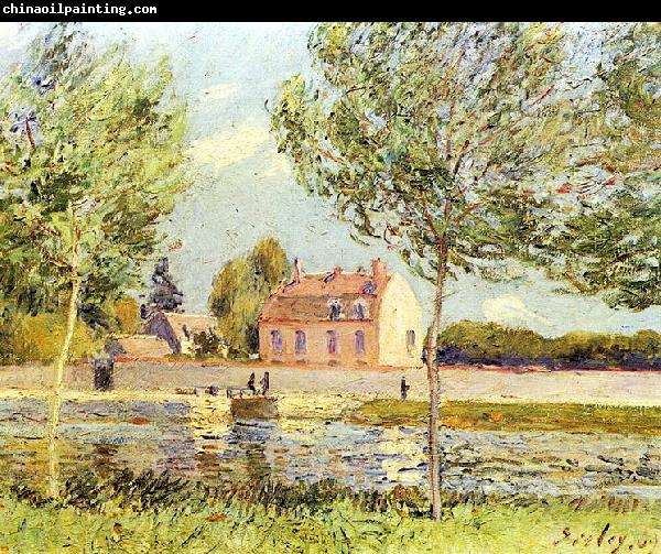 Alfred Sisley Hauser am Ufer der Loing