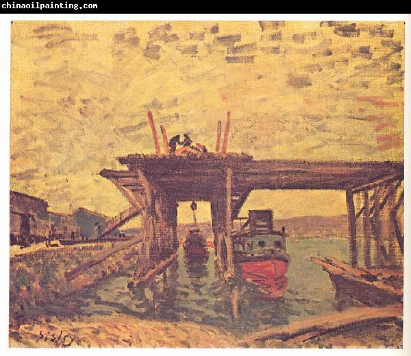 Alfred Sisley Brucke im Bau