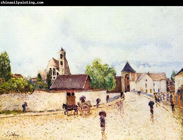 Alfred Sisley Moret am Loing im Regen