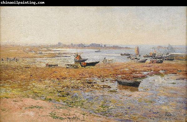 Alfred Wahlberg Fishing Boats at Saint Guenole