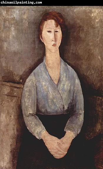 Amedeo Modigliani Sitzende Frau mit blauer Bluse