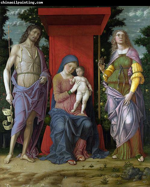 Andrea Mantegna Madonna mit Hl. Maria Magdalena und Hl. Johannes dem Taufer