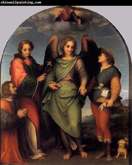 Andrea del Sarto Tobias and the Angel with St Leonard and Donor