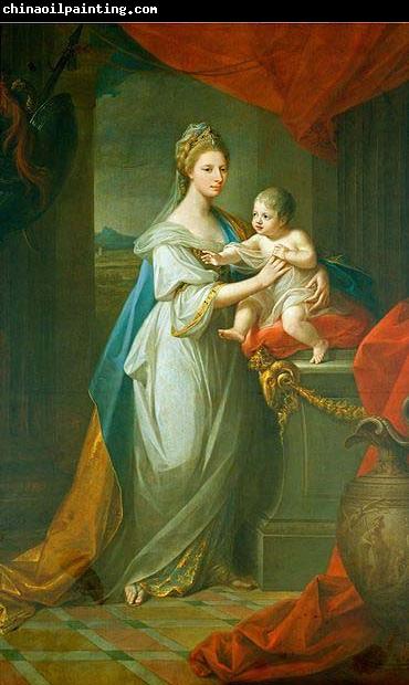 Angelica Kauffmann Portrait of Augusta of Hanover with her first born son Karl Georg of Brunswick