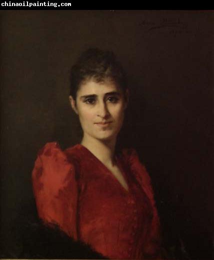 Anna Bilinska-Bohdanowicz Portrait of a women in red dress