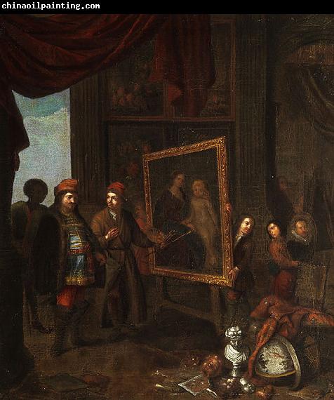 Anonymous A nobleman visits an artist in his studio