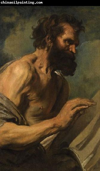 Anthony Van Dyck Study of a Bearded Man with Hands Raised