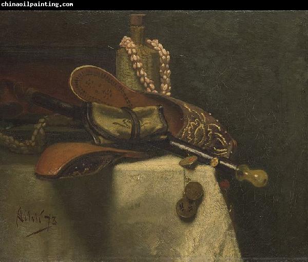 August Allebe Still life with eastern slippers