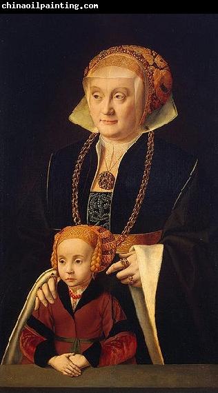 Barthel Bruyn Portrait of a Lady with her daughter