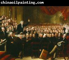 Benjamin Robert Haydon Oil painting of William Smeal addressing the Anti-Slavery Society at their annual convention