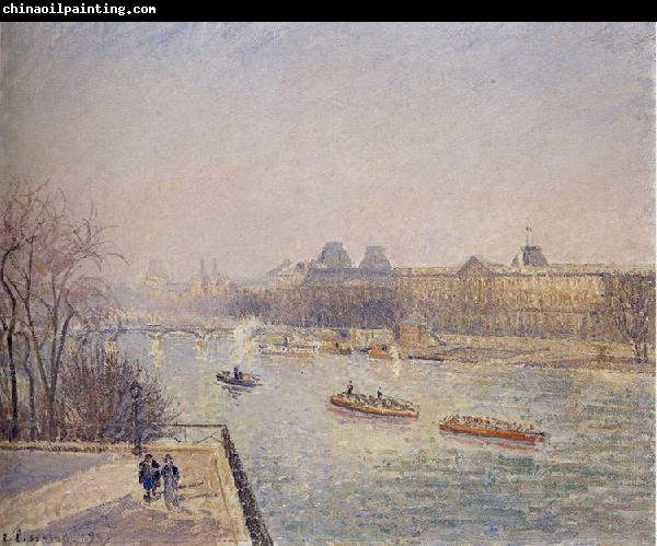 Camille Pissarro Morning, Winter Sunshine, Frost, the Pont-Neuf, the Seine, the Louvre, Soleil D'hiver