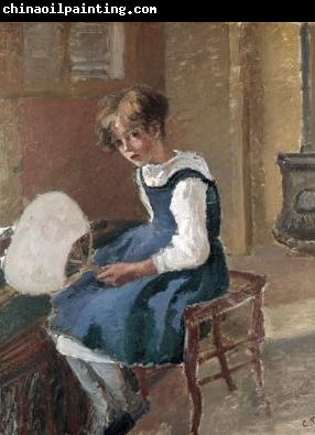 Camille Pissarro Jeanne Holding a Fan