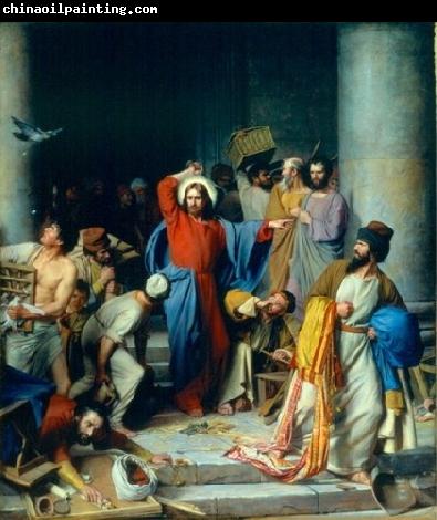 Carl Heinrich Bloch Jesus casting out the money changers at the temple