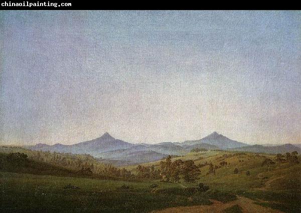 Caspar David Friedrich Bohmische Landschaft mit dem Milleschauer